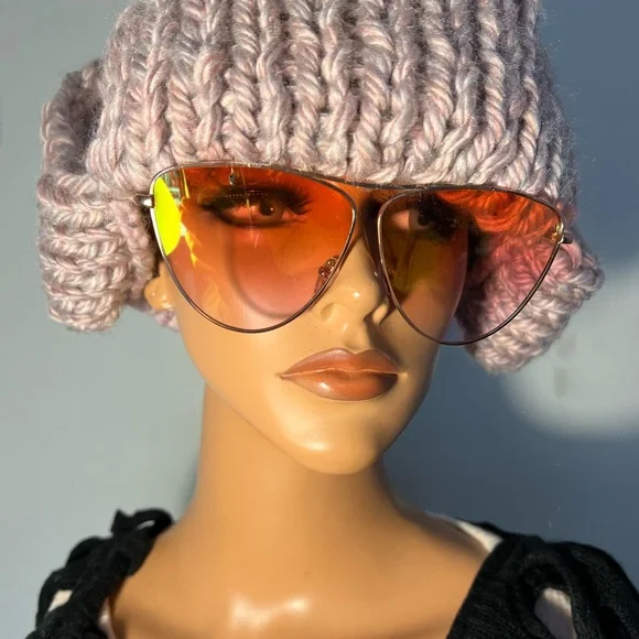 Knithandmade Hat Freeform Helmet style Hat